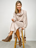 Brushed Thermal Cowl Neck 2-Piece Set in Oatmeal