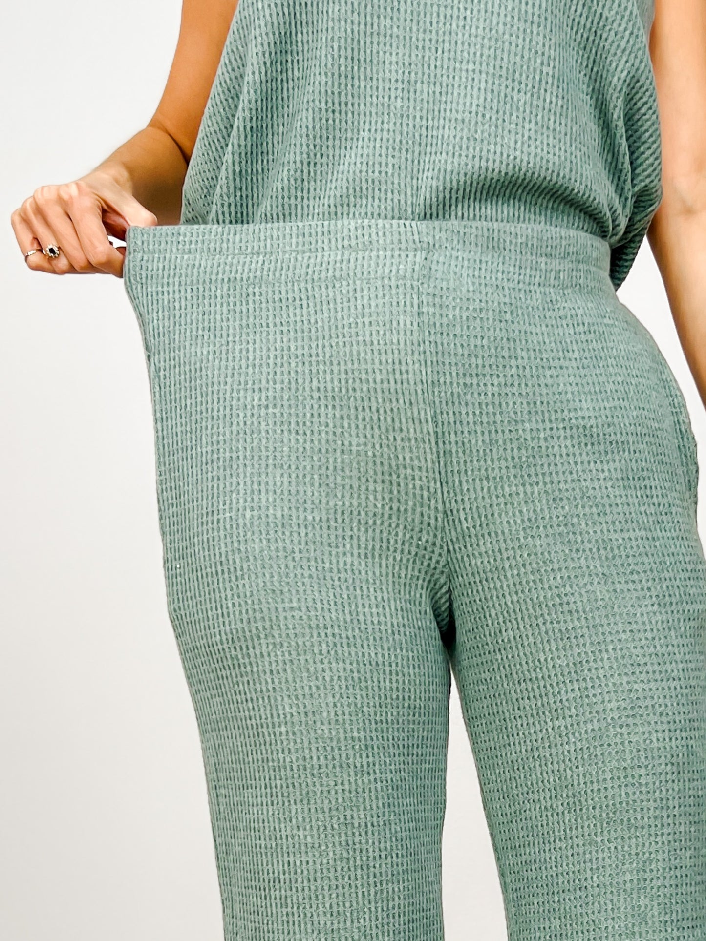 Brushed Thermal 3-Piece Lounge Set in Soft Teal