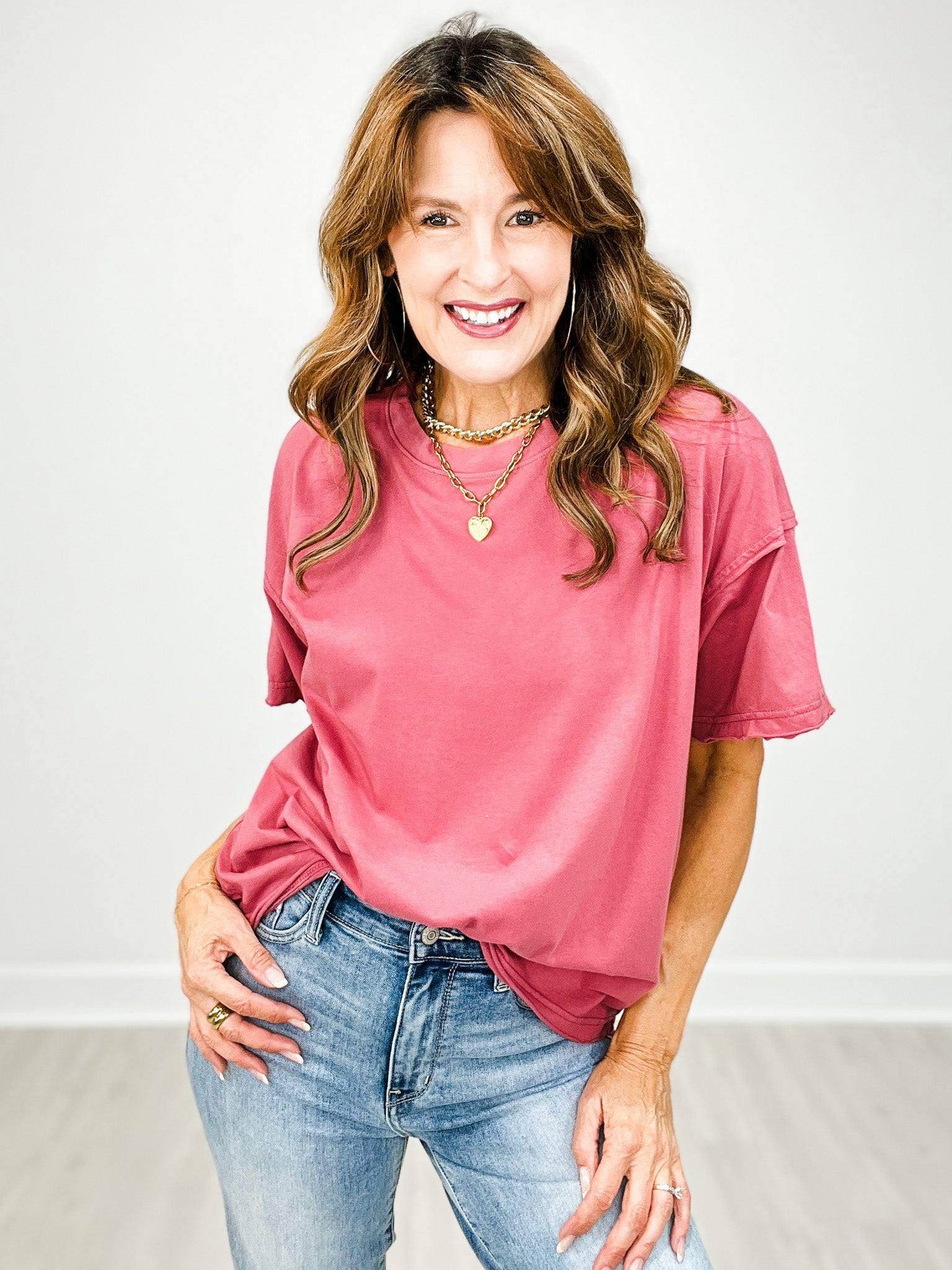 Short Sleeve Washed Cotton Boxy Top