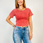 Mineral Washed Knit Fitted Crop Top - GRP A