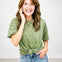 Short Sleeve Washed Cotton Boxy Top