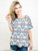 Barking Up The Wrong Tree Aztec Printed Drop Light Weight Sweater Top