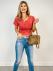 Mineral Washed Knit Fitted Crop Top - GRP A