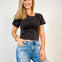 Mineral Washed Knit Fitted Crop Top - GRP B