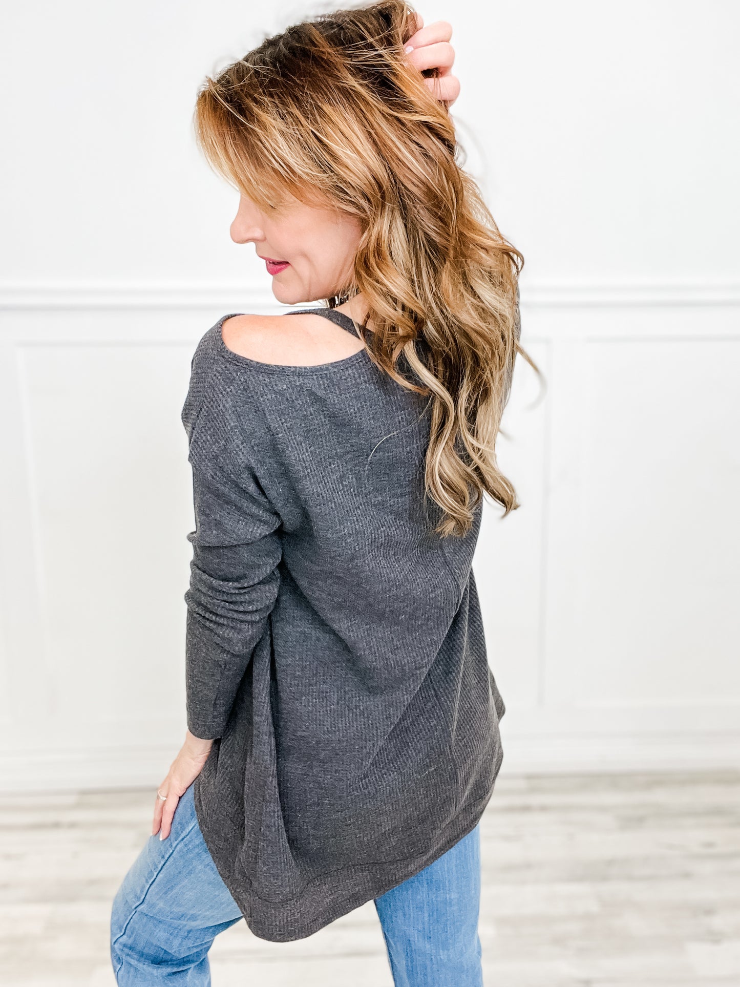 Cold Shoulder Long Sleeve Top