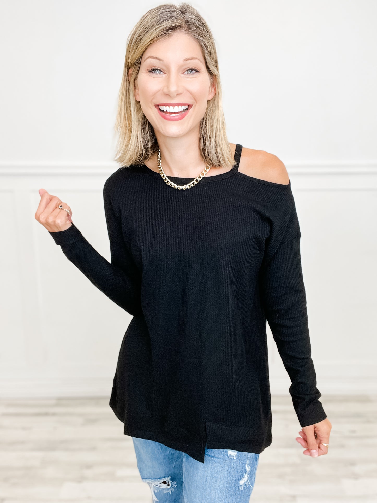 Cold Shoulder Long Sleeve Top