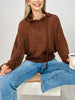 Solid Long Sleeve Cropped Hoodie Sweater