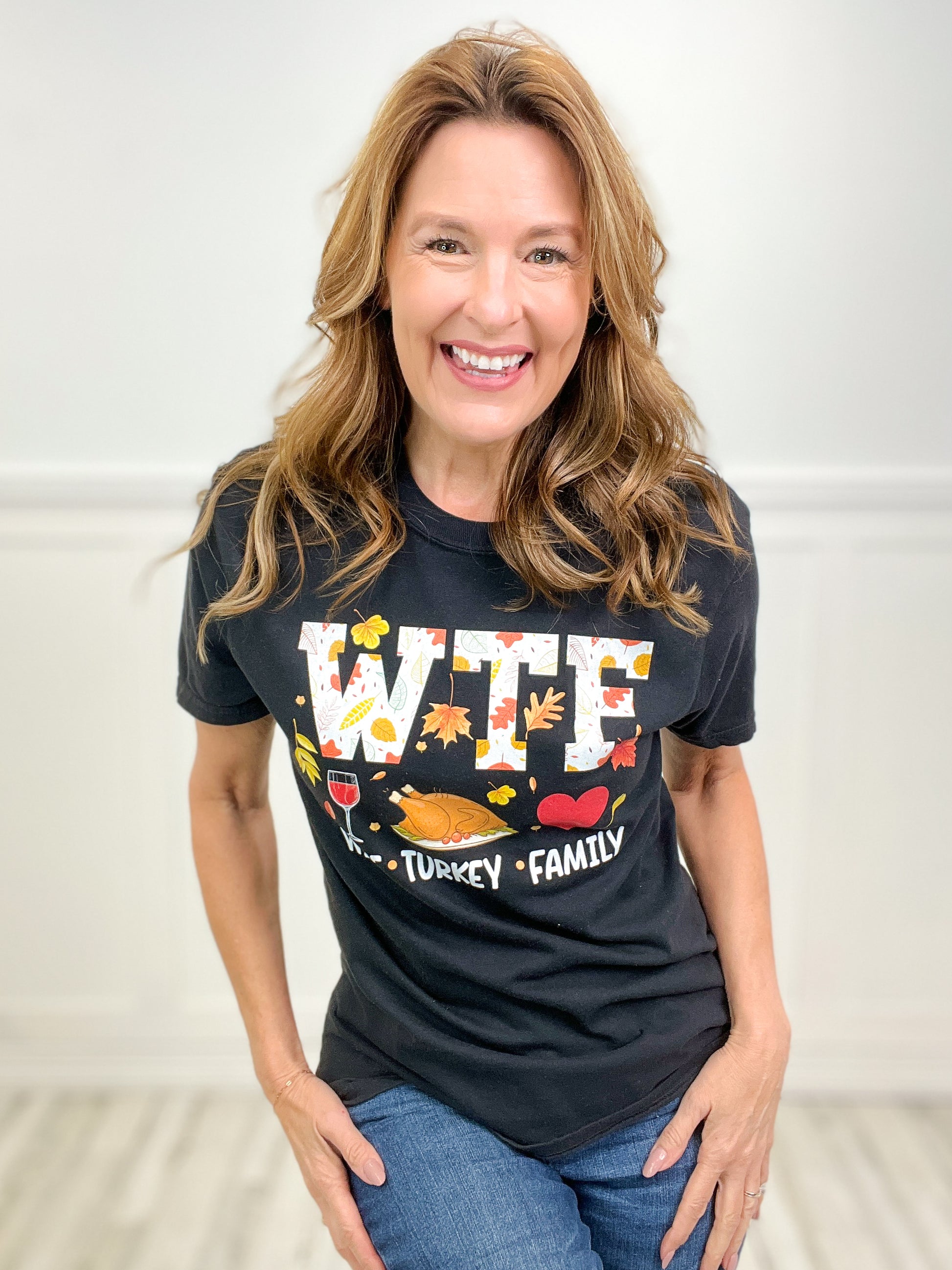 WTF Wine Turkey Family Graphic Tee