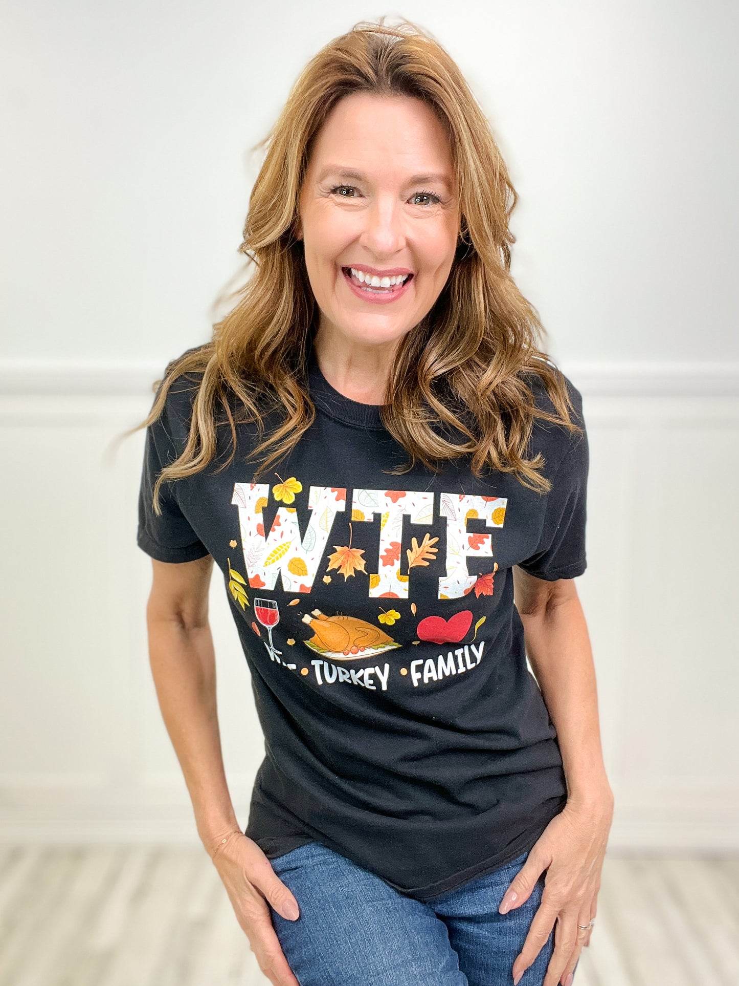 WTF Wine Turkey Family Graphic Tee