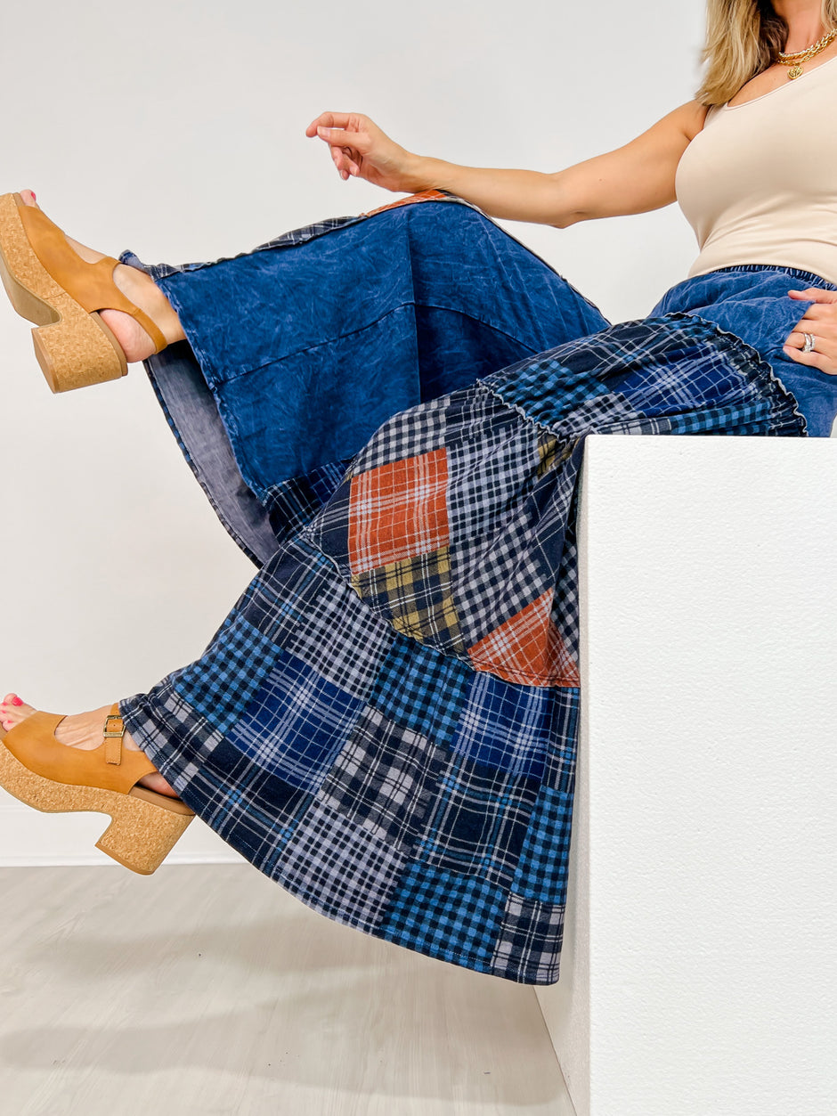 Boho Tiered Patchwork Flare Pants