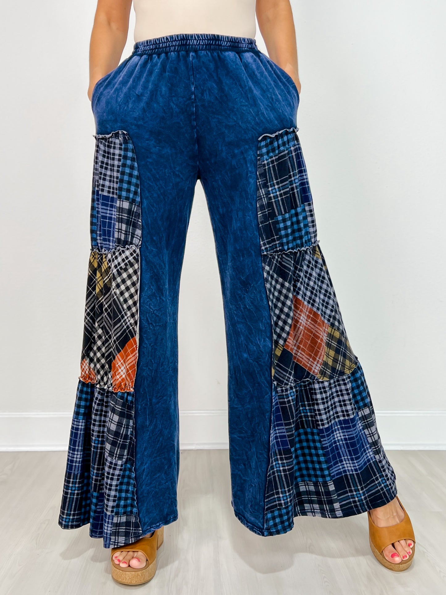 Boho Tiered Patchwork Flare Pants