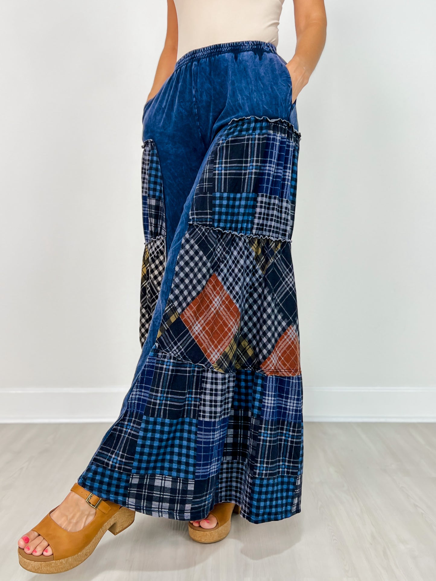 Boho Tiered Patchwork Flare Pants