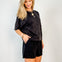 Mineral Washed Knit Casual Top & Shorts in Black