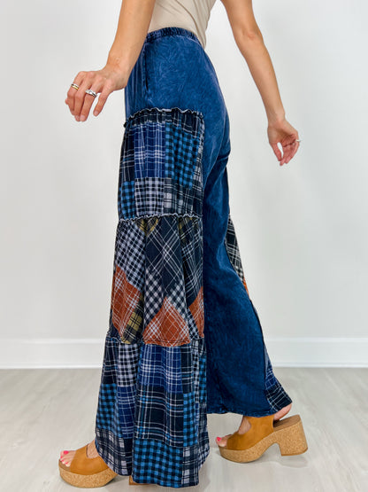 Boho Tiered Patchwork Flare Pants