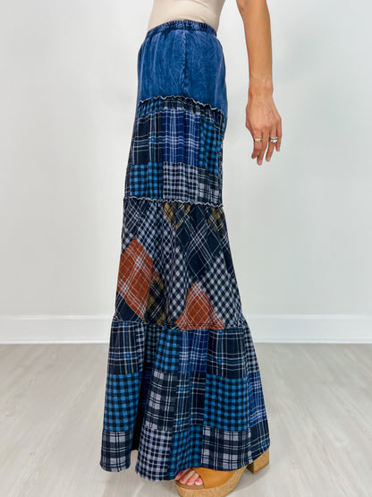 Boho Tiered Patchwork Flare Pants