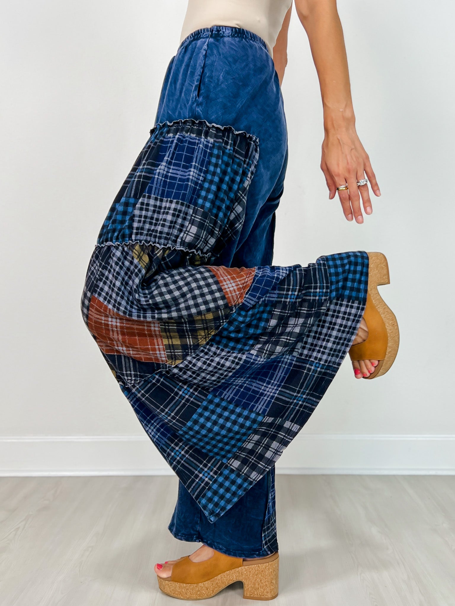 Boho Tiered Patchwork Flare Pants