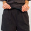 Mineral Washed Knit Casual Top & Shorts in Black