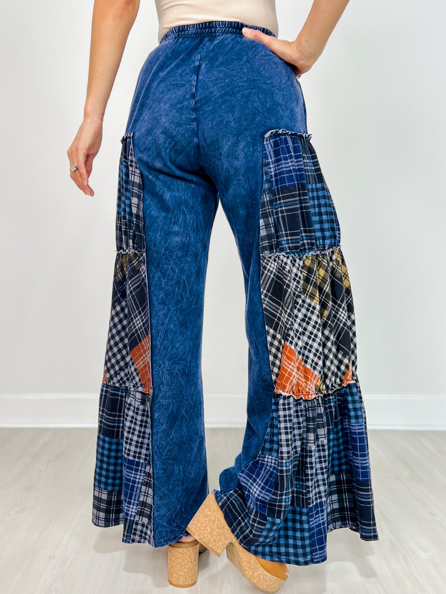 Boho Tiered Patchwork Flare Pants