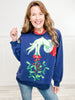 Queen of Sparkles Navy Grinch Mistletoe Hand Sweatshirt