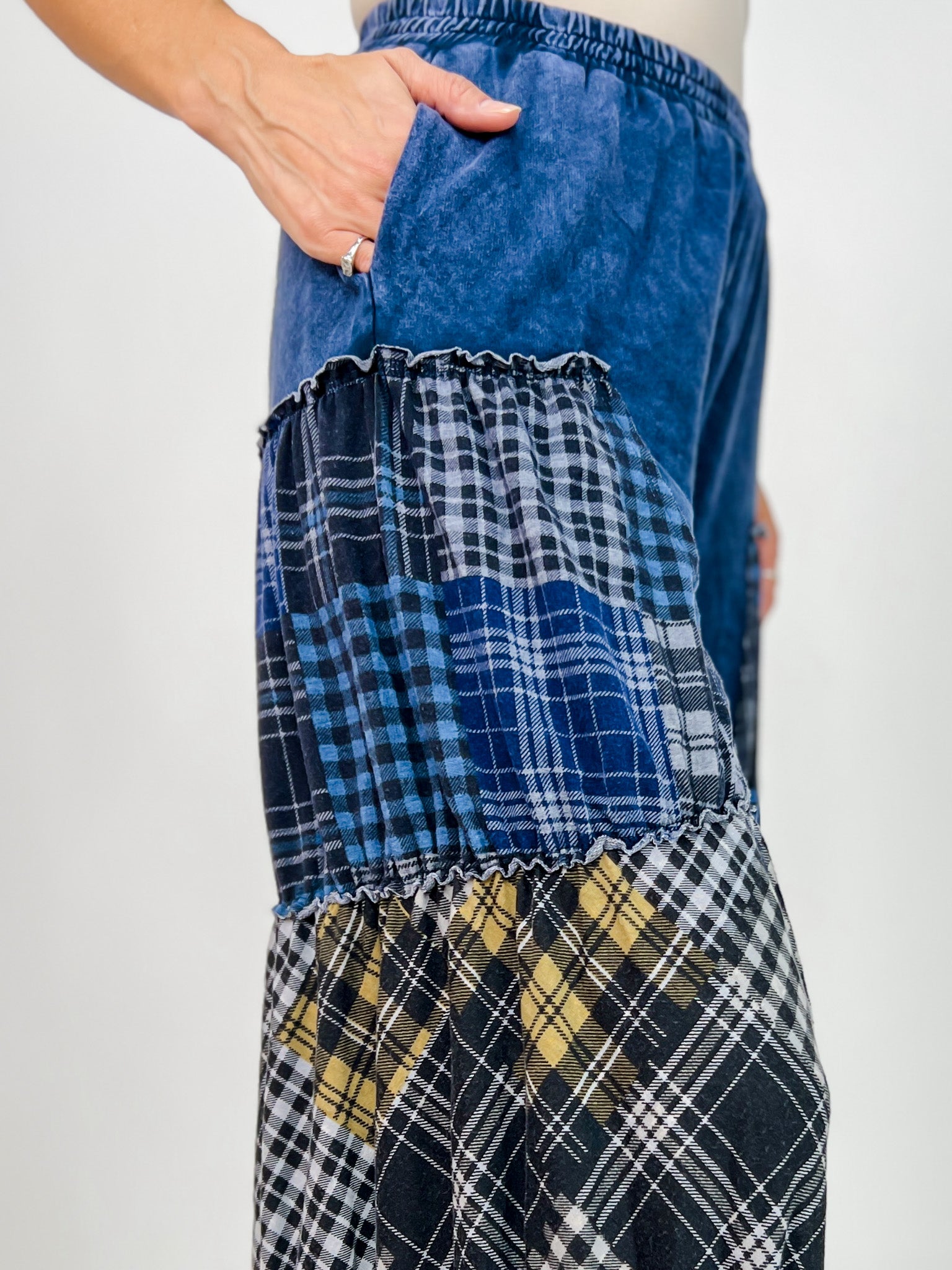 Boho Tiered Patchwork Flare Pants