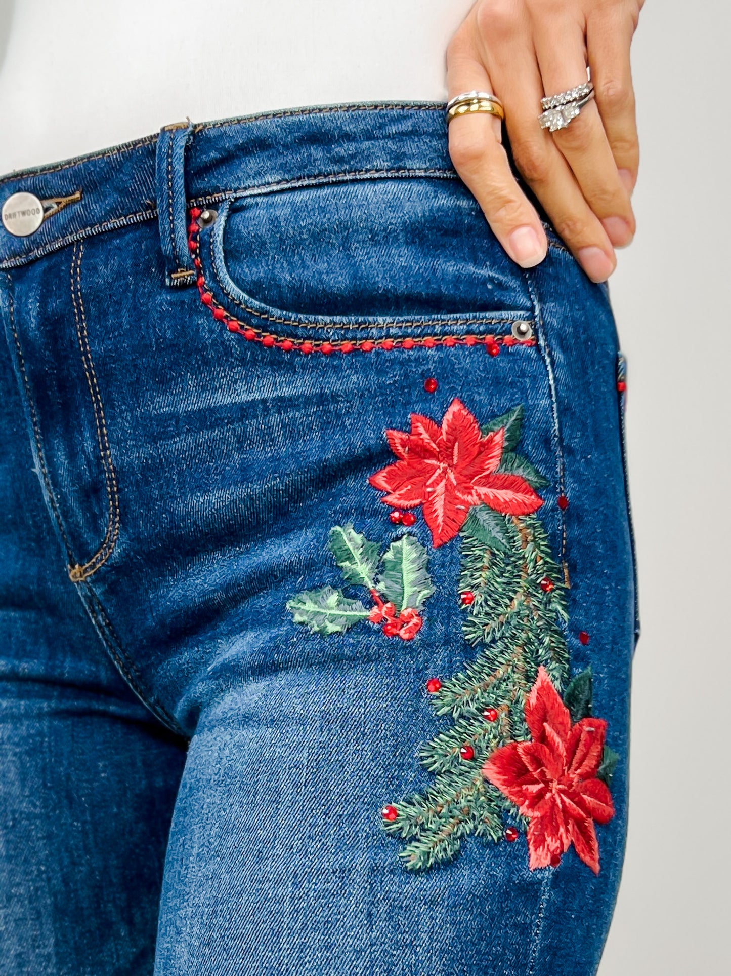 Happy Holly Boot Cut Embroidered Jeans