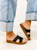 Corkys Hold Please Sandals in BLACK SMOOTH