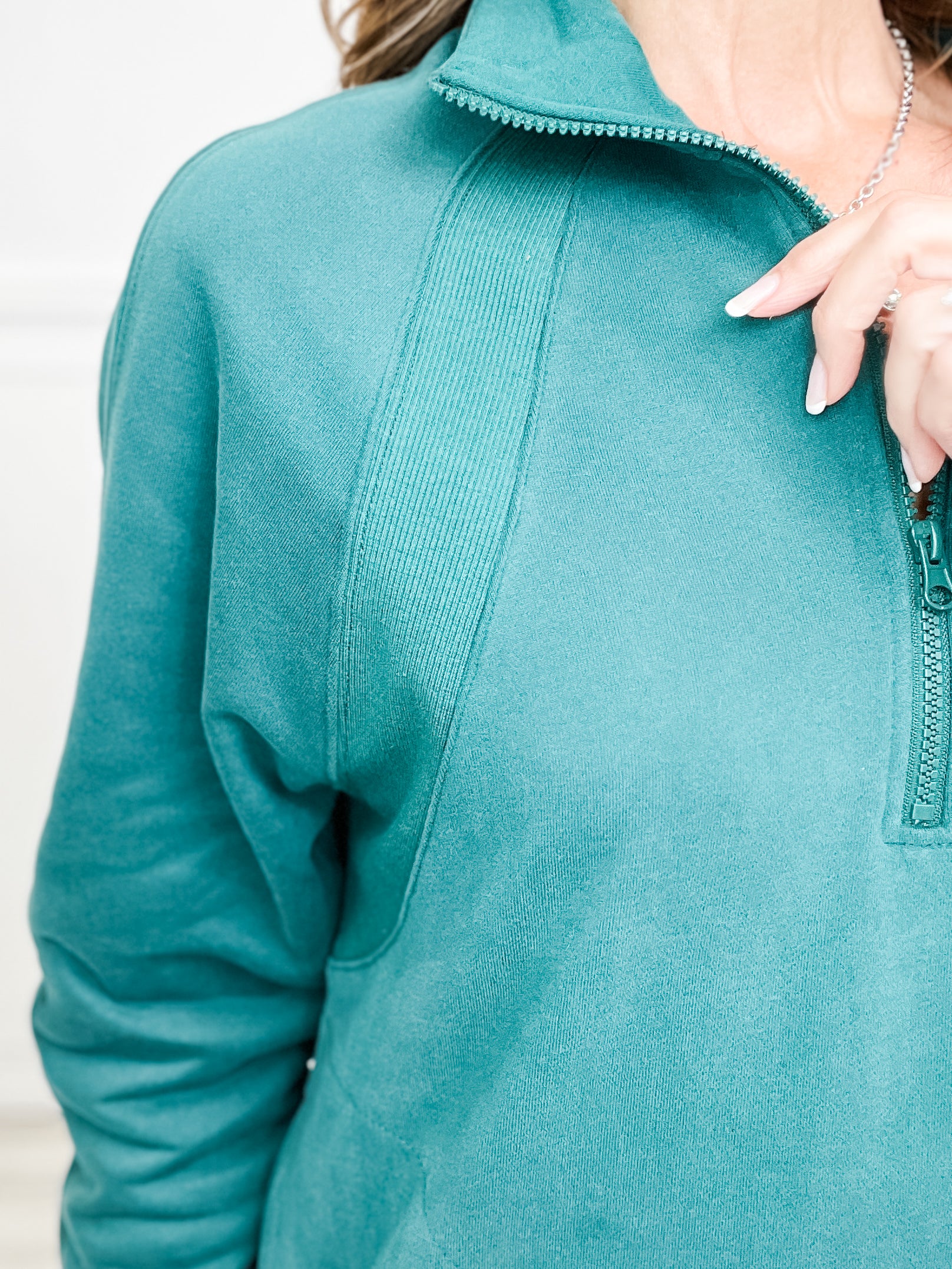 Oversized Sweatshirt Henley Knit Top