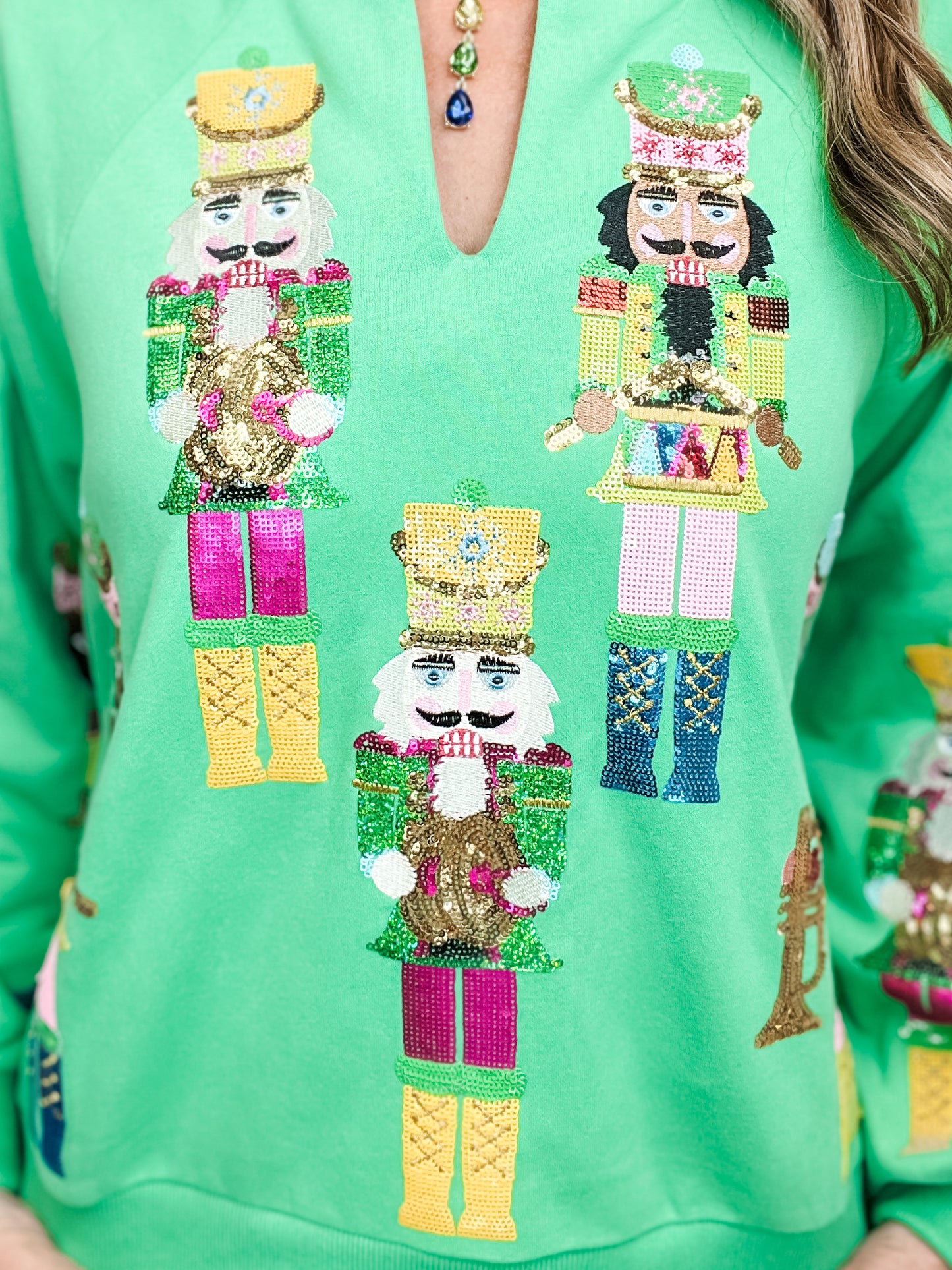 Queen of Sparkles Green Nutcracker Band Sweatshirt