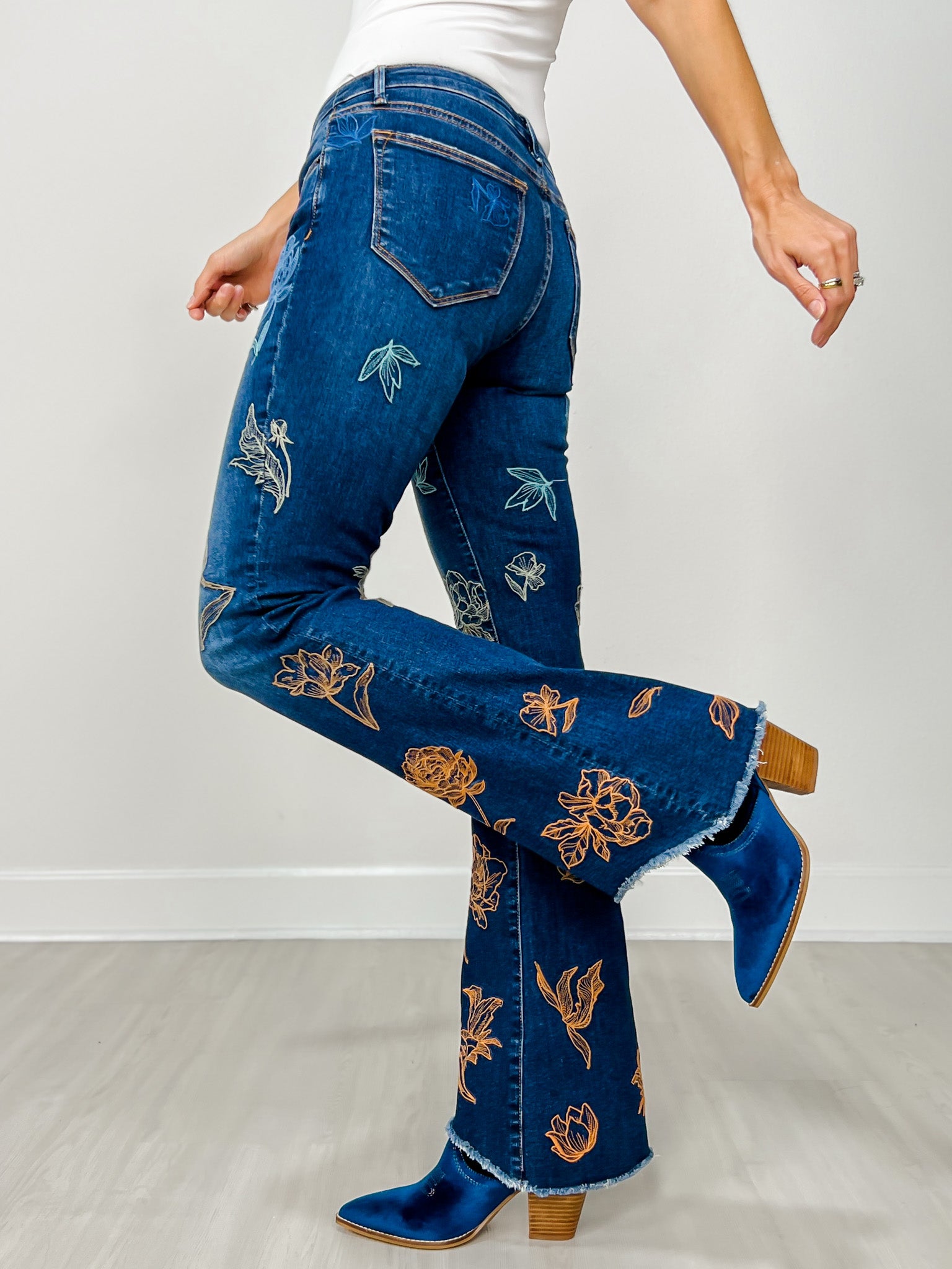 Boot Cut Ombre Etched Jean