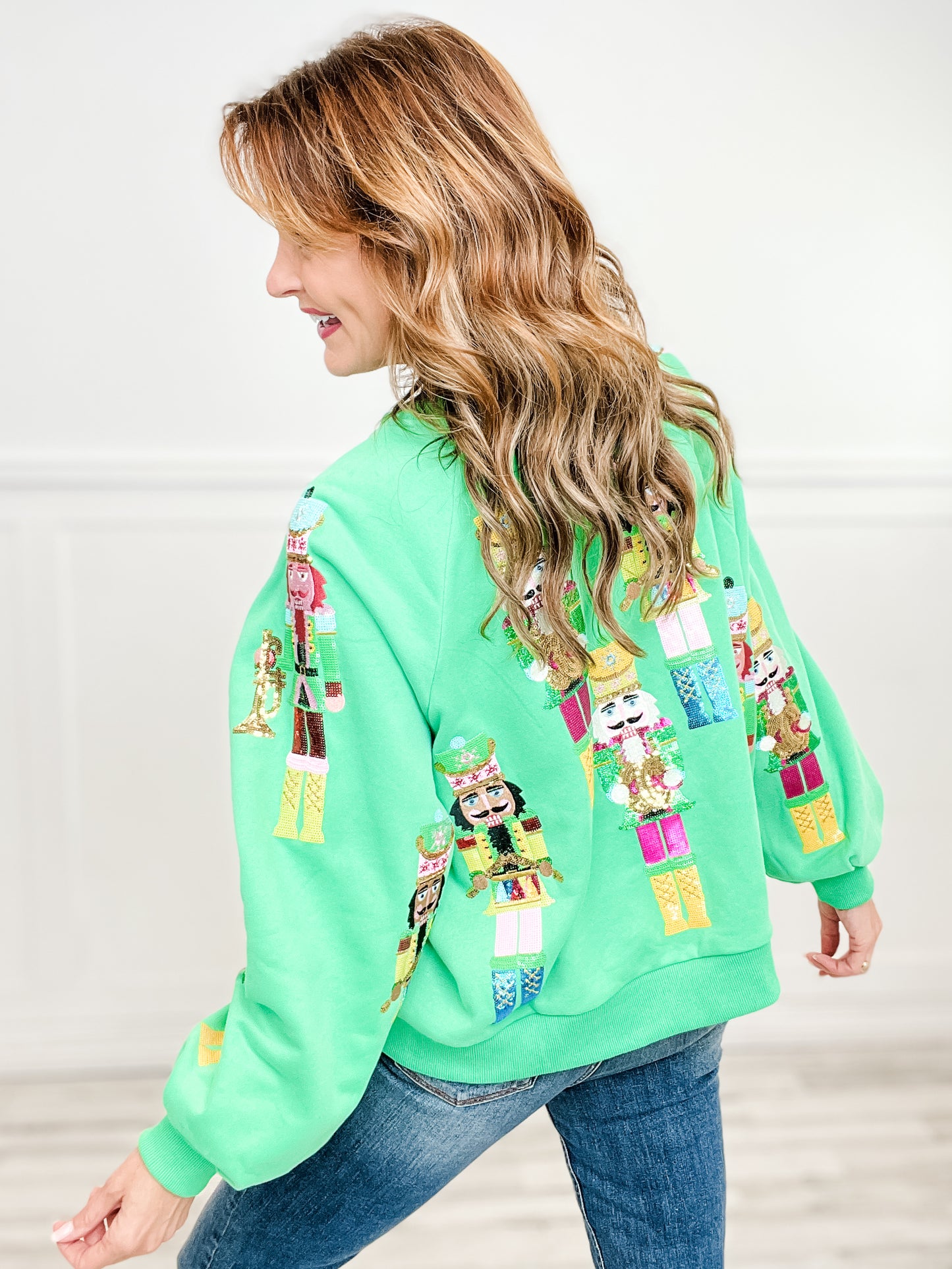 Queen of Sparkles Green Nutcracker Band Sweatshirt