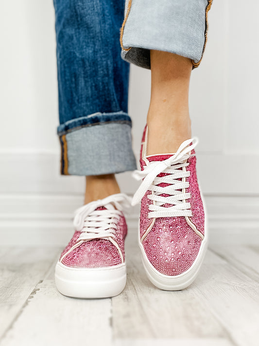 Corkys Bedazzle Tennis Shoe in Pink Ombre