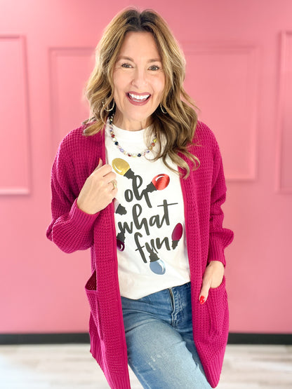 Oh What Fun Christmas Lights Embellished Graphic Tee