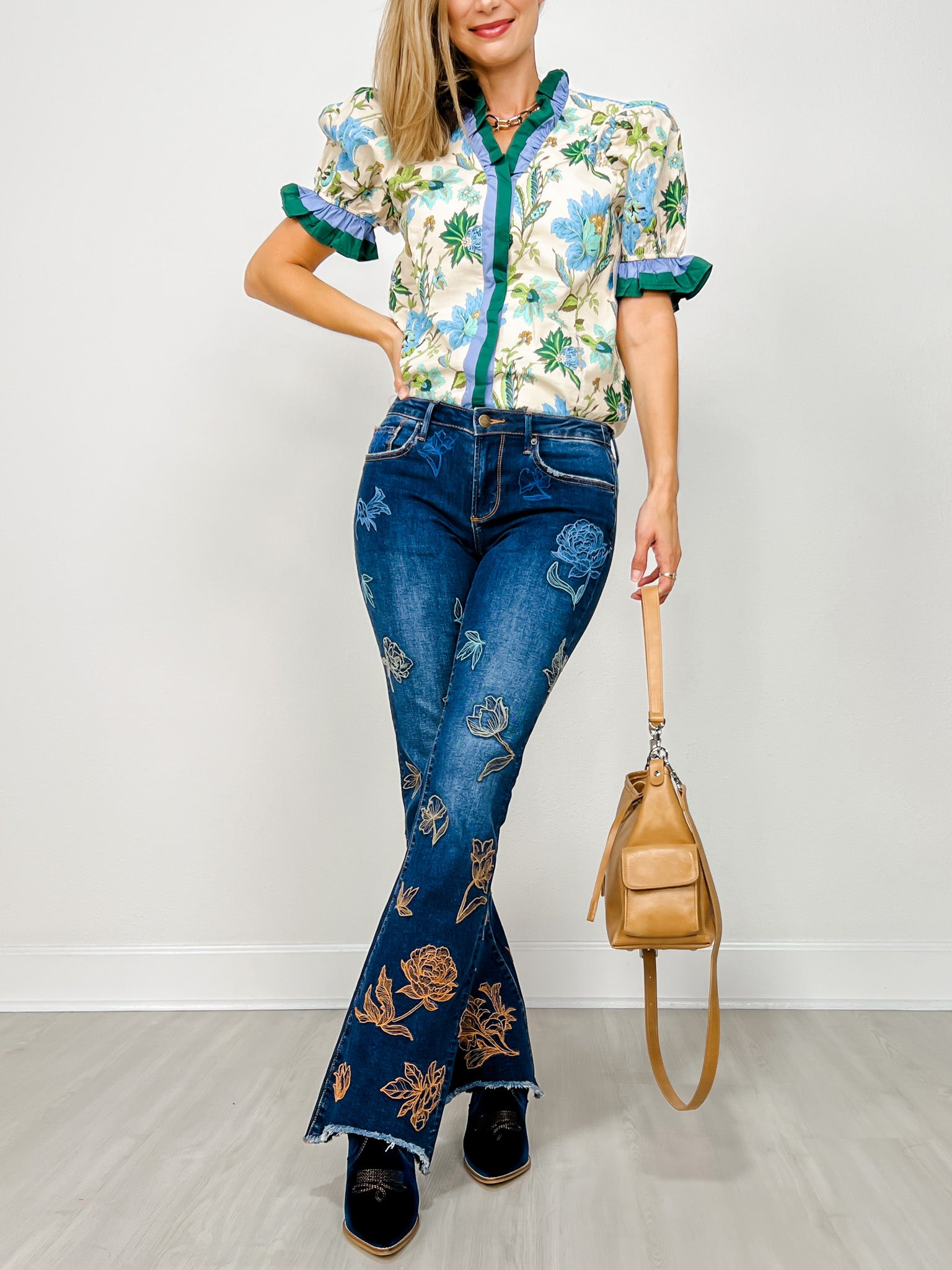 Boot Cut Ombre Etched Jean