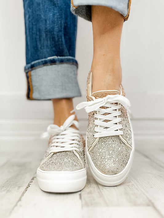 Corkys Bedazzle Shoe in Silver Gold Ombre