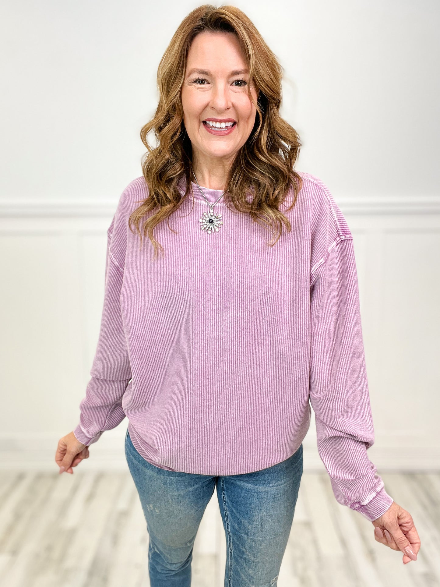 Essential Crew Corded Sweatshirt - A