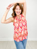 Colorful Lizzy Tank with Split Neckline and Mandarin Collar