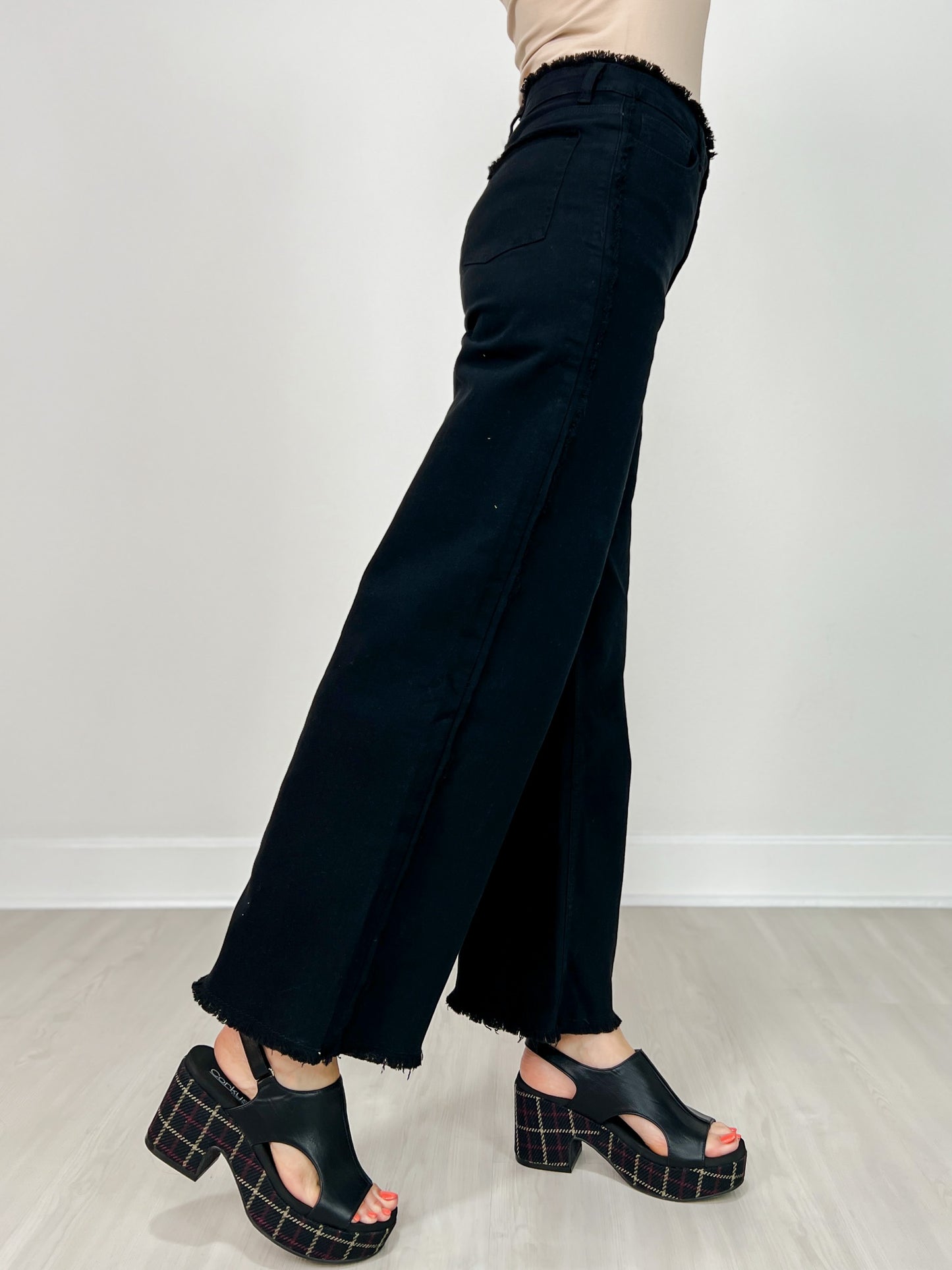 Self Fray Washed Stretch Twill Pants