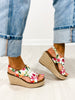 Corkys Freddie Wedge Sandals in WHITE FLORAL