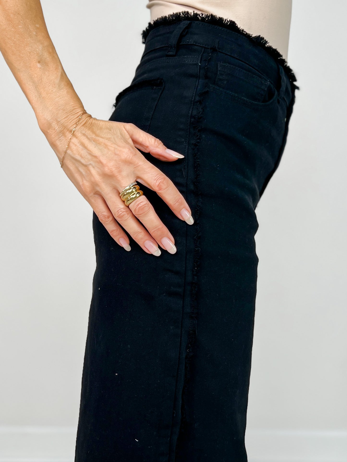 Self Fray Washed Stretch Twill Pants