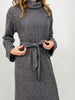 Brushed Thermal Cowl Neck Maxi Dress in Charcoal