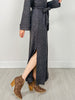 Brushed Thermal Cowl Neck Maxi Dress in Charcoal