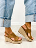 Corkys Freddie Wedge Sandals in WASHED CAMEL