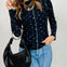 Cherry Print Thermal Top with Mock Neckline
