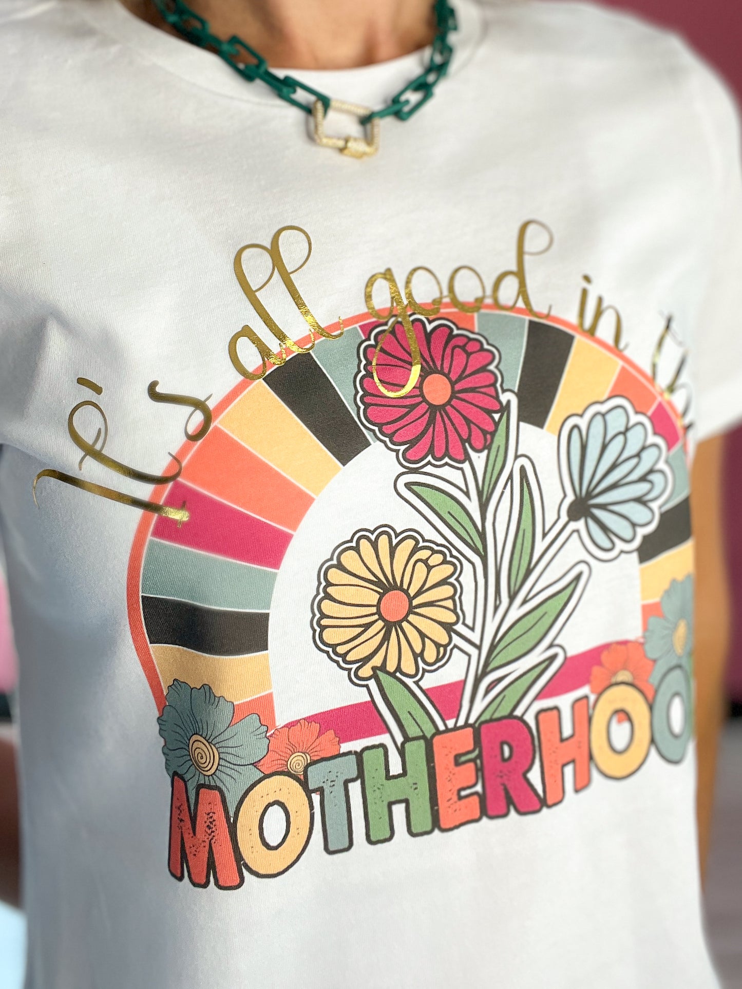 It's All Good In The Motherhood Graphic Tee with Bling