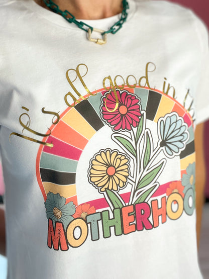 It's All Good In The Motherhood Graphic Tee with Bling
