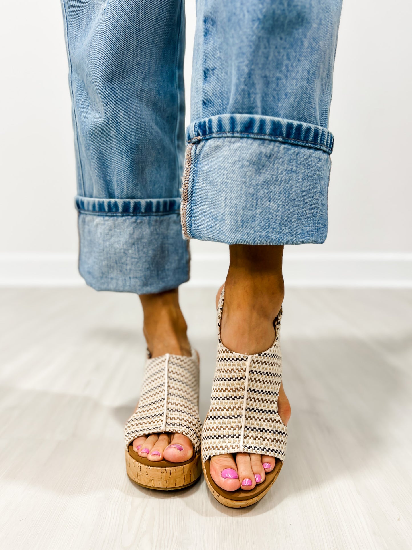 Corkys Miss Carley Wedges in TAN MULTI