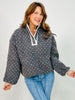 Snap Button Neckline Heart Sherpa Fleece Pullover Top
