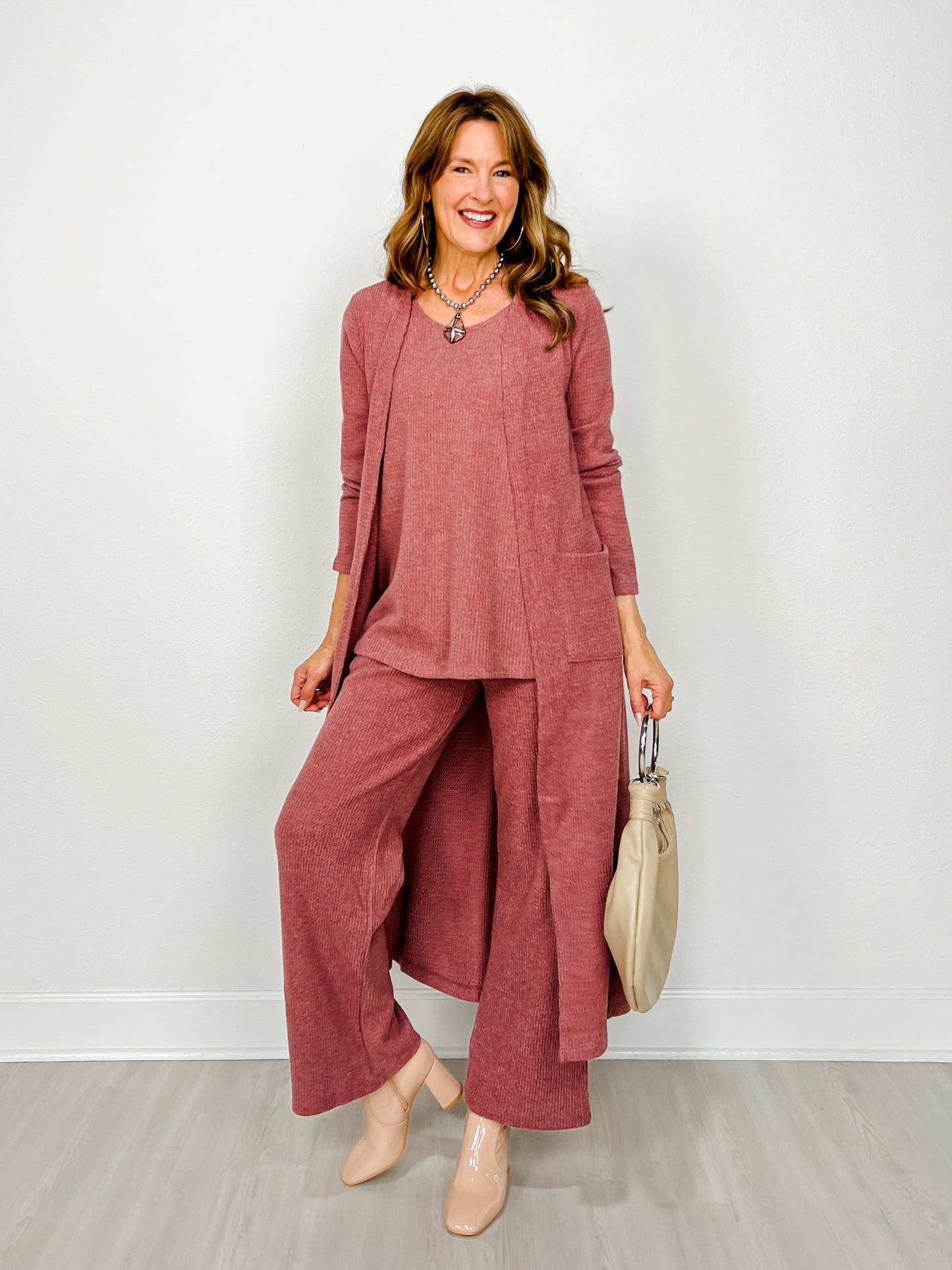 Brushed Thermal 3-Piece Lounge Set in Autumn Berry