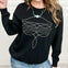 French Terry Long Sleeve Top with Embroidered Boots Stitching