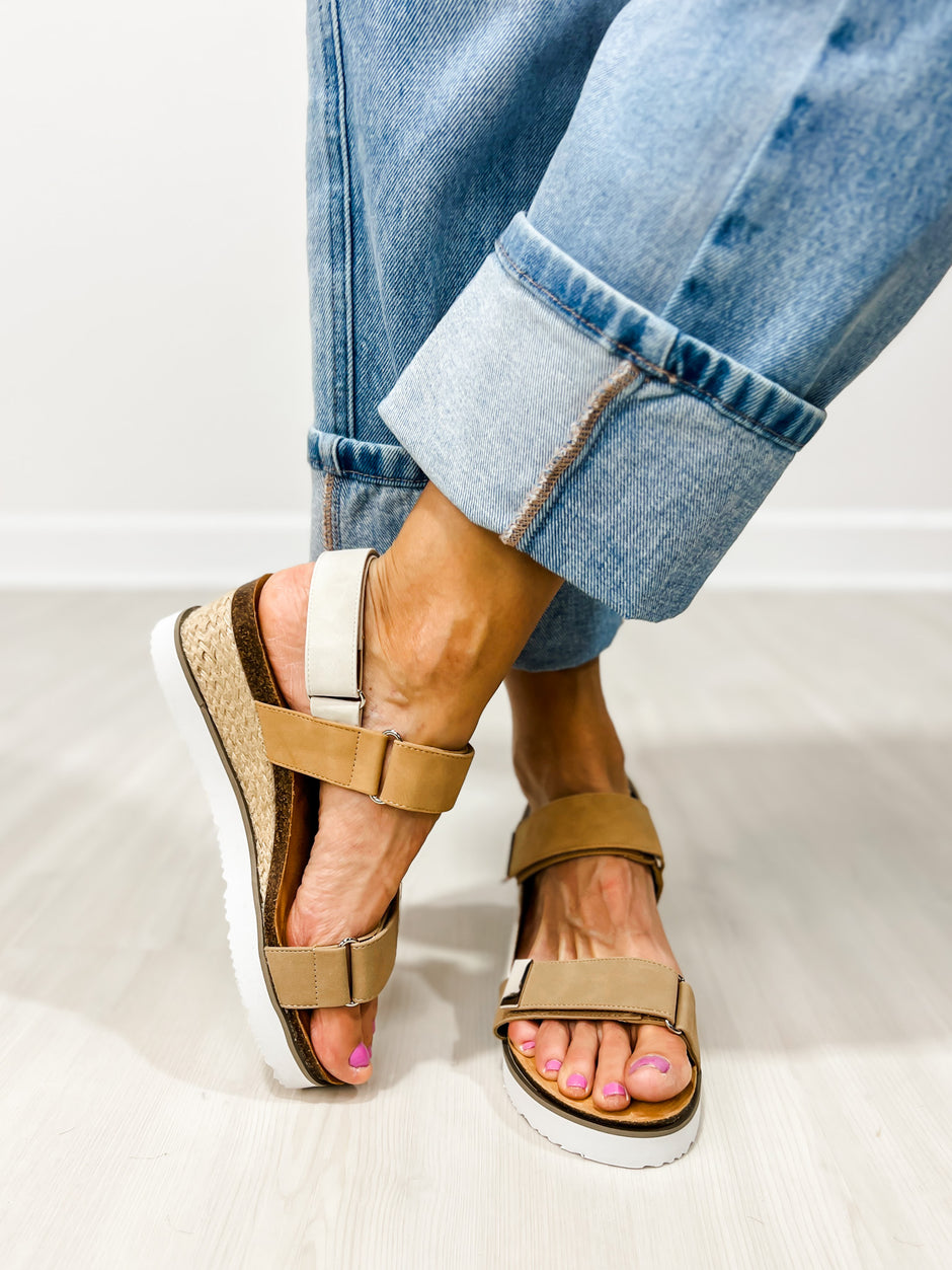 Corkys Roadie Double Strap Sandals in TAN MULTI